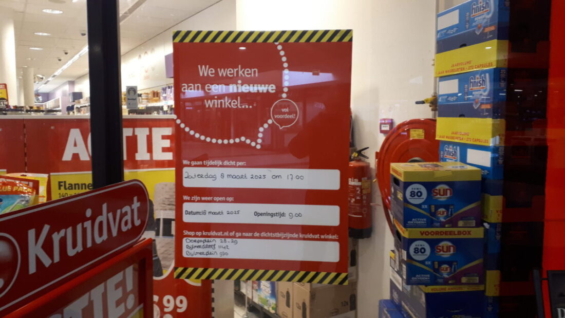 Kruidvat volgende winkel Diemerplein die gaat verbouwen